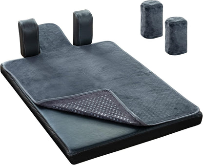 Pilates Reformer Non-Slip Mat Towel (Included 2 Pcs Shoulder Block Covers) (NAVY BLUE)