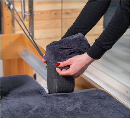 Pilates Reformer Non-Slip Mat Towel (Included 2 Pcs Shoulder Block Covers) (NAVY BLUE)