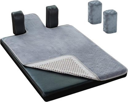 Pilates Reformer Non-Slip Mat Towel (Included 2 Pcs Shoulder Block Covers) (NAVY BLUE)