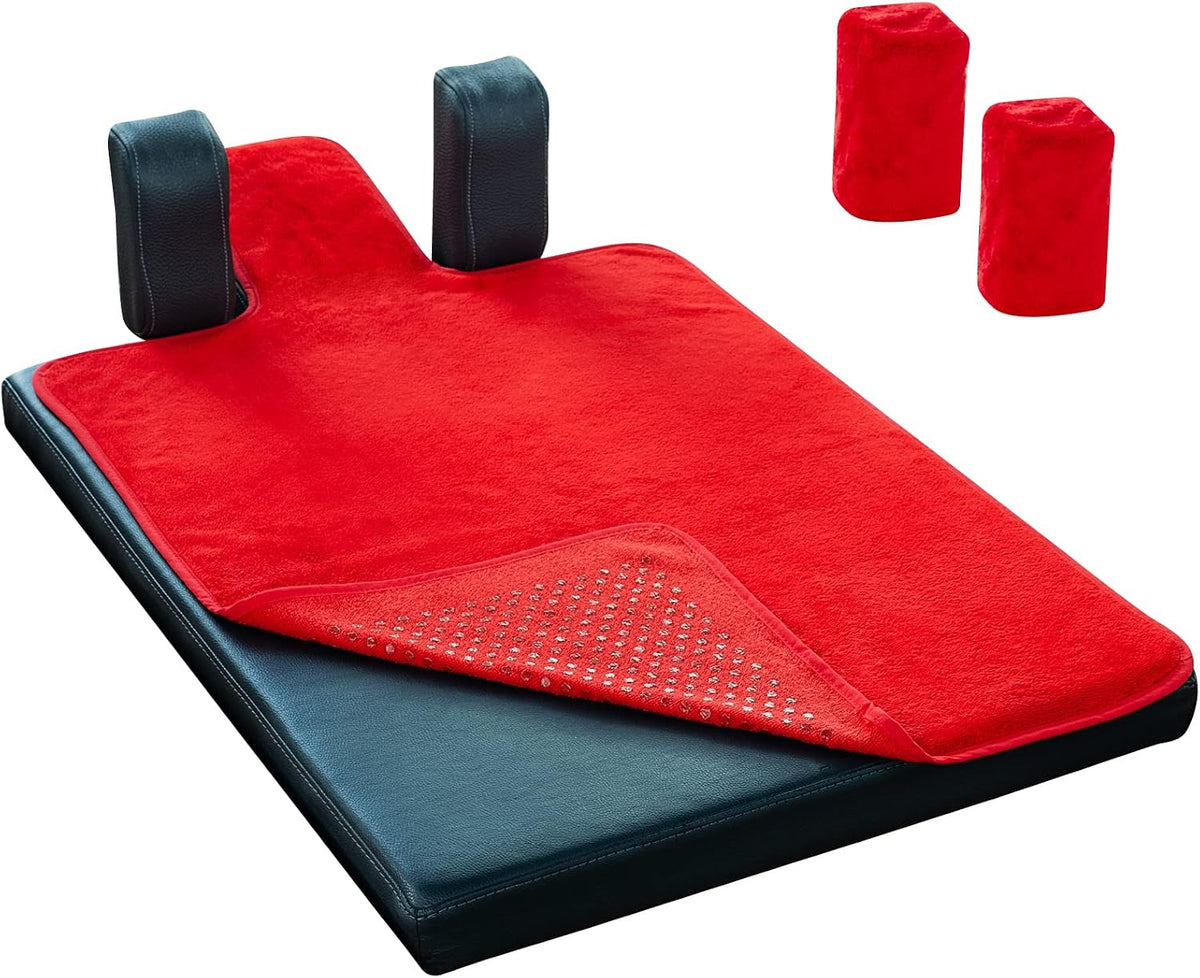 Pilates Reformer Non-Slip Mat Towel (Included 2 Pcs Shoulder Block Covers) (NAVY BLUE)
