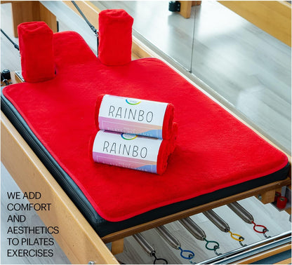 Pilates Reformer Non-Slip Mat Towel (Included 2 Pcs Shoulder Block Covers) (NAVY BLUE)
