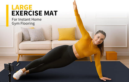 8'x6'/7'x5'/6'x4' Large Exercise Mat Workout Mat for Home Gym, 7mm