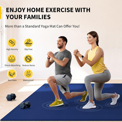 8'x6'/7'x5'/6'x4' Large Exercise Mat Workout Mat for Home Gym, 7mm