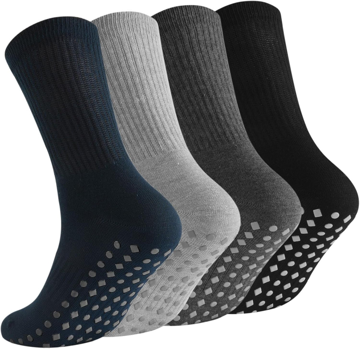 Non Slip Grip Socks for Men Women Crew Grippy Socks for Hospital Elderly