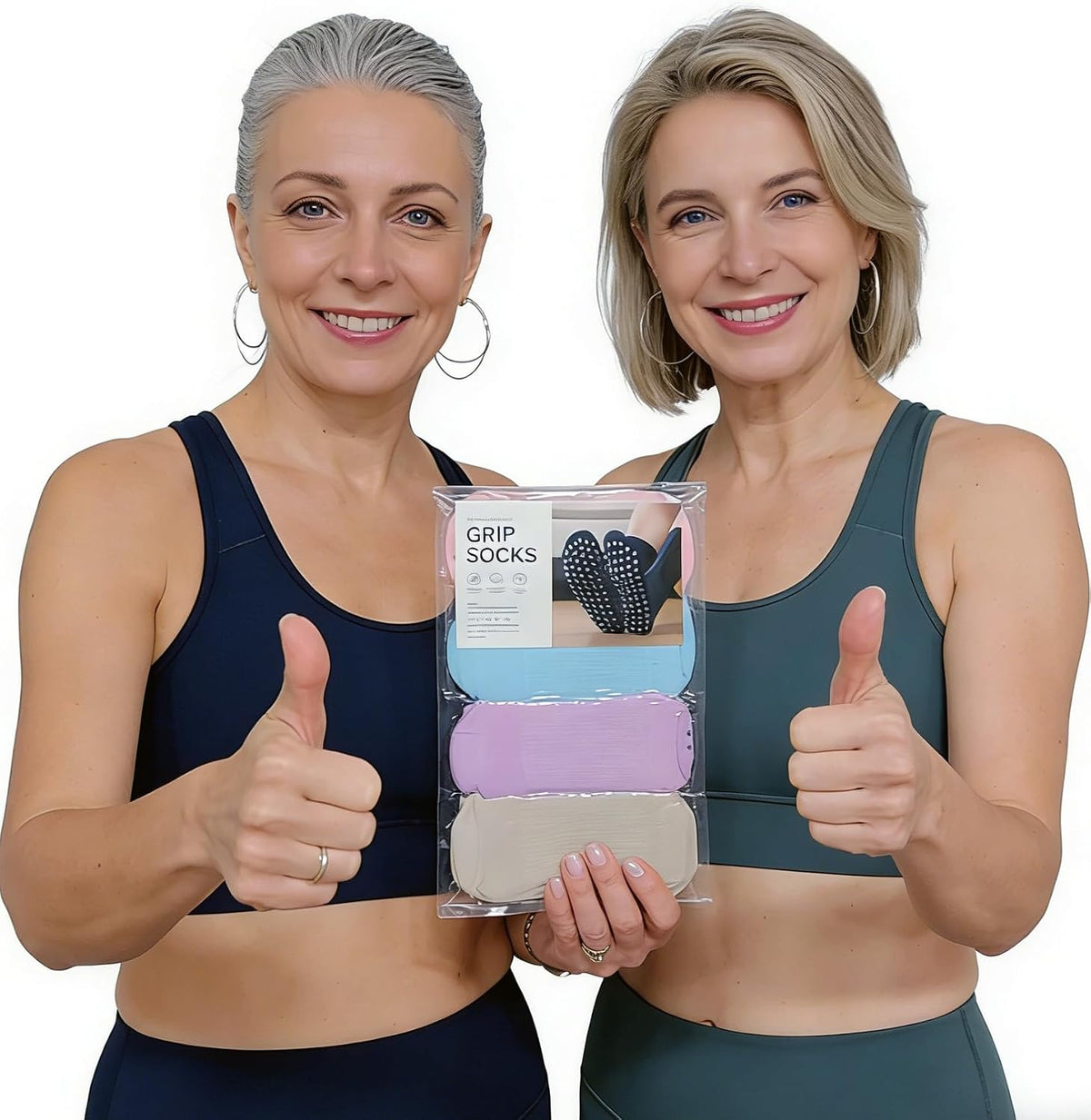 Non Slip Grip Socks for Men Women Crew Grippy Socks for Hospital Elderly