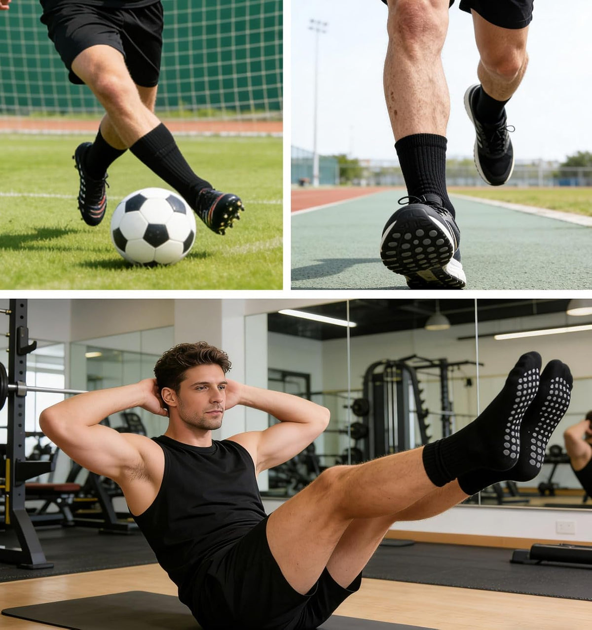 Non Slip Grip Socks for Men Women Crew Grippy Socks for Hospital Elderly