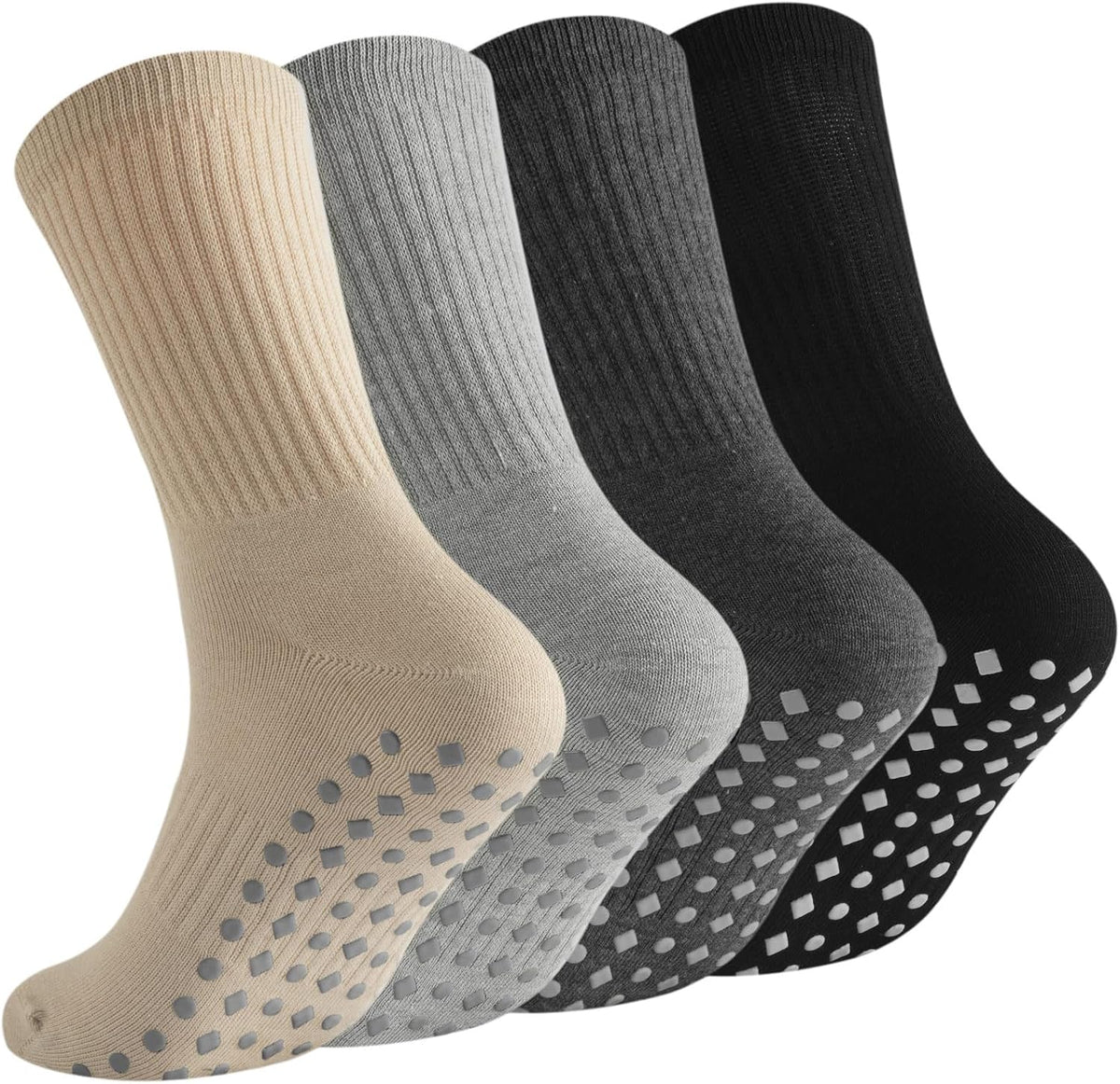 Non Slip Grip Socks for Men Women Crew Grippy Socks for Hospital Elderly