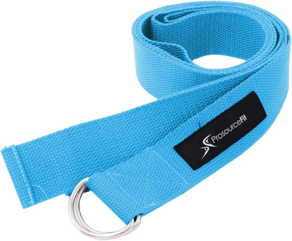 Metal D-Ring Yoga Strap 8’ Durable Cotton for Stretching and Flexibility