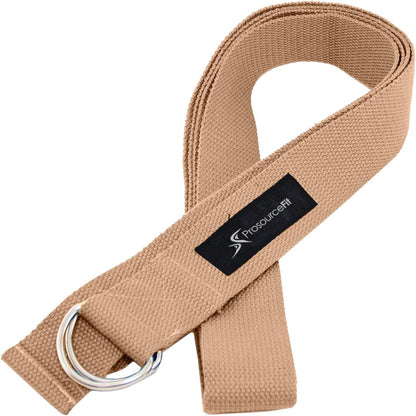 Metal D-Ring Yoga Strap 8’ Durable Cotton for Stretching and Flexibility