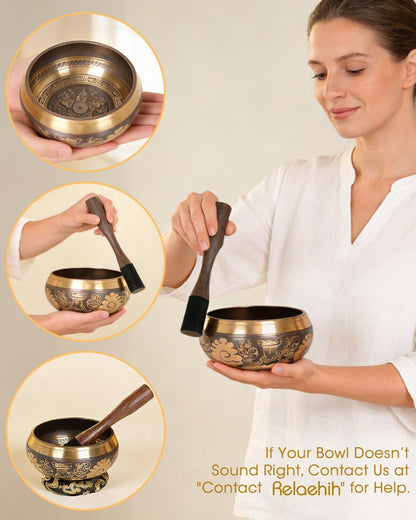 Relaehih Tibetan Singing Bowls, Meditation Chakra Sound Bowl Set