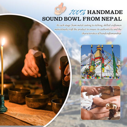Relaehih Tibetan Singing Bowls, Meditation Chakra Sound Bowl Set