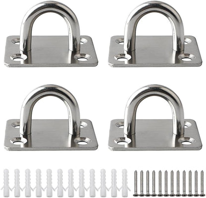 Black Ceiling Hook Pad Eye Plate Top Hooks Hanging Hardware,4Pcs