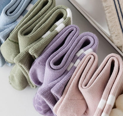 8 Pairs Long Yoga Socks with Grip for Women Anti Skid Gripper Socks No Slip Socks for Pilates, Barre, Dance,Yoga