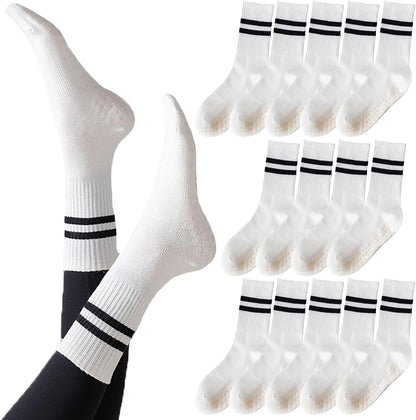 8 Pairs Long Yoga Socks with Grip for Women Anti Skid Gripper Socks No Slip Socks for Pilates, Barre, Dance,Yoga