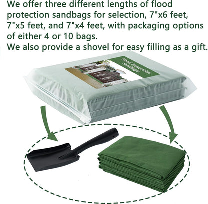 Flood Prevention Sandbags, Reusable Flood Water Barrier, Suitable for Indoor and Outdoor, etc. to Control Flooding in Rainy Season (4 feet 7 inches (Pack of 4))