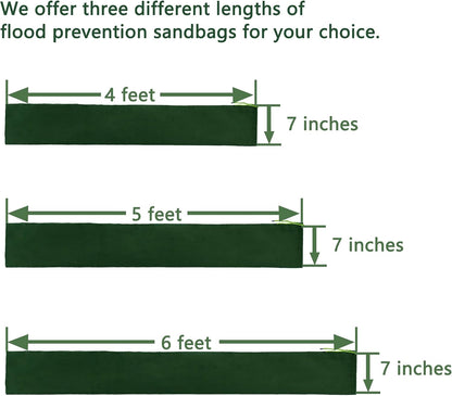 Flood Prevention Sandbags, Reusable Flood Water Barrier, Suitable for Indoor and Outdoor, etc. to Control Flooding in Rainy Season (4 feet 7 inches (Pack of 4))