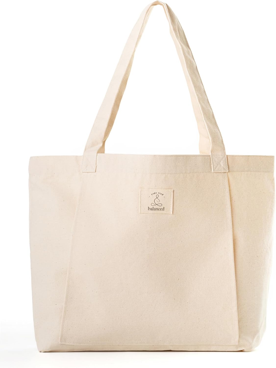 Yoga Mat Tote Bag, Cotton Canvas, Beige