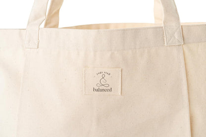 Yoga Mat Tote Bag, Cotton Canvas, Beige