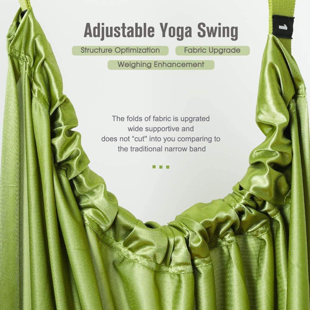Yoga Stretching Strap, Adjustable Height Leg Stretcher Waist Back Stretch Band Aerial Yoga, Anti-gravity Inversion Exercises Door Flexibility Tensile Trainer for Rehab Pilates Dance Splits (Black)