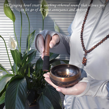 7PCS Tibetan Meditation Set - Tibetan Singing Bowl & Tibetan Tingsha Cymbals Bells Handmade in Nepal for Meditation, Yoga, Tranquility, Relaxation, Chakra Healing, Stress Relief & Mindfulness