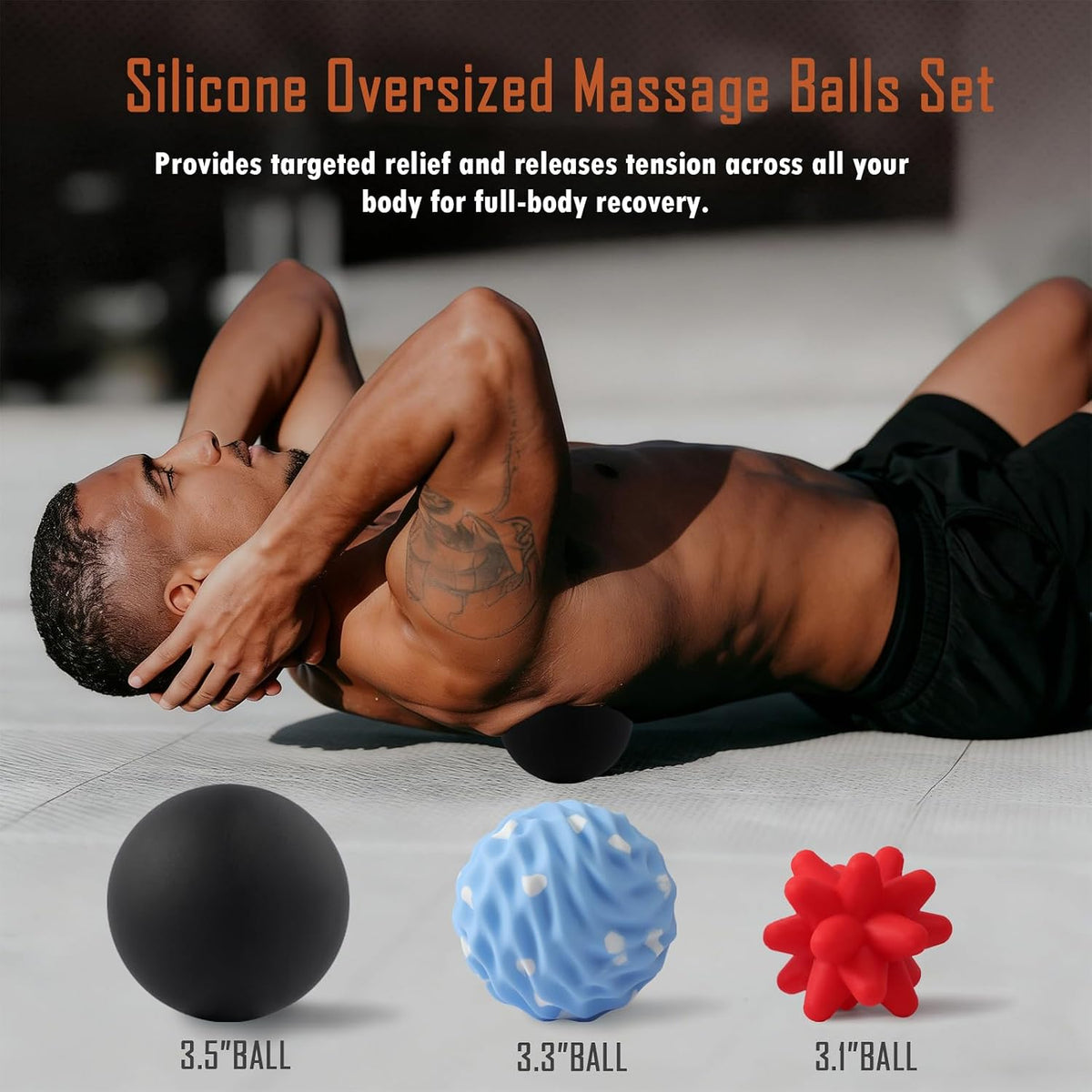 Silicone 3-Piece Massage Ball Set for Trigger Point Therapy