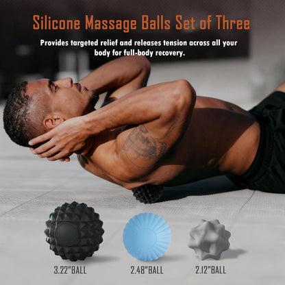 Silicone 3-Piece Massage Ball Set for Trigger Point Therapy