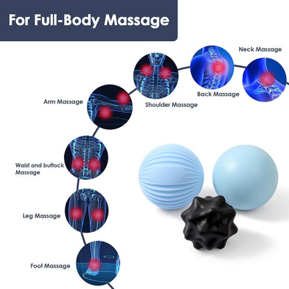 Silicone 3-Piece Massage Ball Set for Trigger Point Therapy