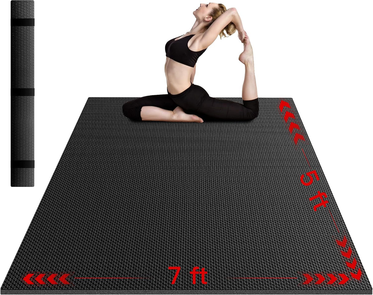 VTORY Extra Thick Large Exercise Mat, 8mm PVC Large Workout Mat 7x5/6x4