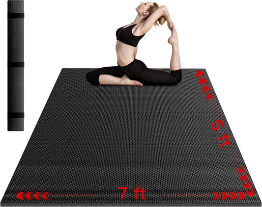 VTORY Extra Thick Large Exercise Mat, 8mm PVC Large Workout Mat 7x5/6x4