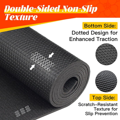 VTORY Extra Thick Large Exercise Mat, 8mm PVC Large Workout Mat 7x5/6x4