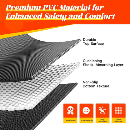 VTORY Extra Thick Large Exercise Mat, 8mm PVC Large Workout Mat 7x5/6x4