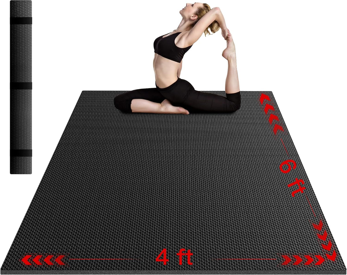 VTORY Extra Thick Large Exercise Mat, 8mm PVC Large Workout Mat 7x5/6x4