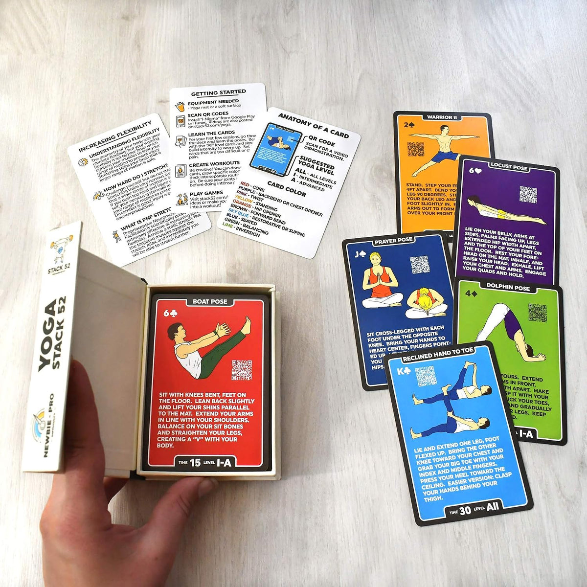 Yoga Exercise Cards: Designed by Certified Yoga Instructor.