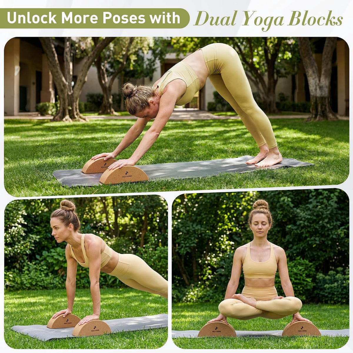 Cork Yoga Blocks, Half Moon Cork Foot & Calf Stretcher for Plantar Fasciitis Relief, Ankle & Foot Mobility Trainer, Pilates Yoga Balance Block for Stability, Stretching & Recovery