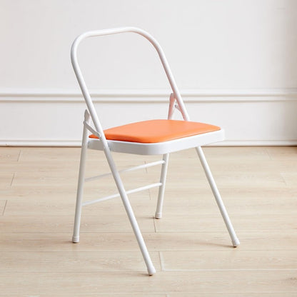 Foldable Yoga Chair with Backrest Adjustable Iyengar Support Stool Home Yoga Props Portable Training Seat for Enhanced Comfort and Stability,Orange