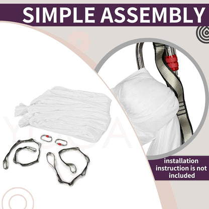 Aerial Silk Fabric Yoga Swing Kit For Fitness Yoga Inversions Flexibility Core Strength Dance White Nylon Fabric 6.6/13.1 Yards