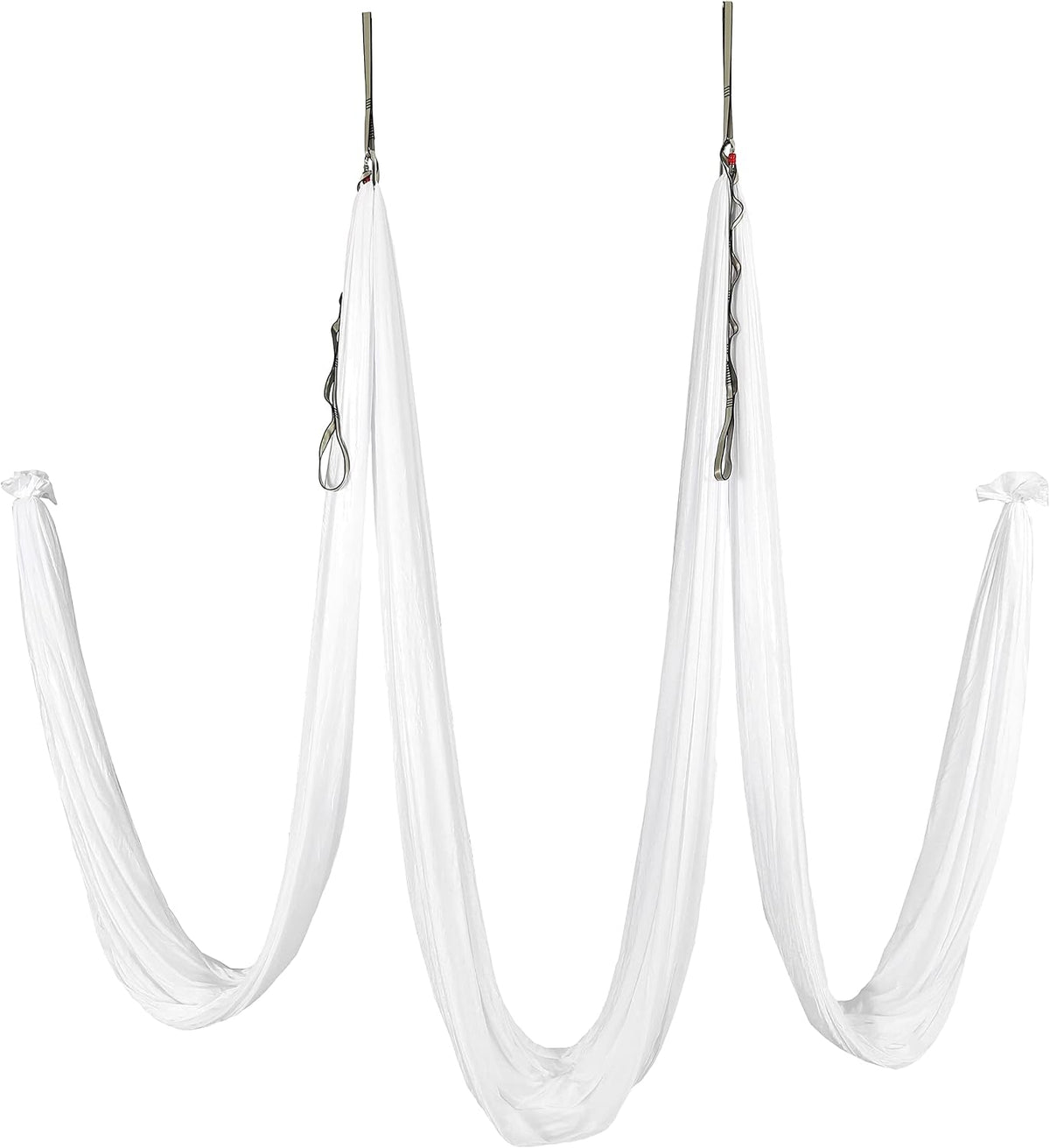 Aerial Silk Fabric Yoga Swing Kit For Fitness Yoga Inversions Flexibility Core Strength Dance White Nylon Fabric 6.6/13.1 Yards