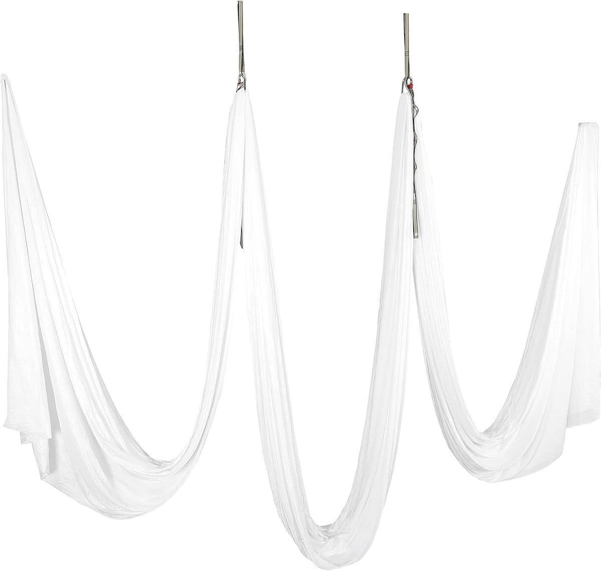 Aerial Silk Fabric Yoga Swing Kit For Fitness Yoga Inversions Flexibility Core Strength Dance White Nylon Fabric 6.6/13.1 Yards