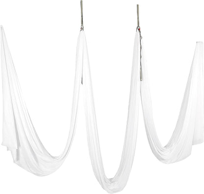 Aerial Silk Fabric Yoga Swing Kit For Fitness Yoga Inversions Flexibility Core Strength Dance White Nylon Fabric 6.6/13.1 Yards