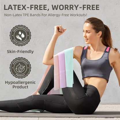 Stretch Bands for Exercise, Resistance Bands for Working Out, Exercise Bands for Physical Therapy, Pilates, Rehab, Stretch, Strength Training and Yoga Starter Set