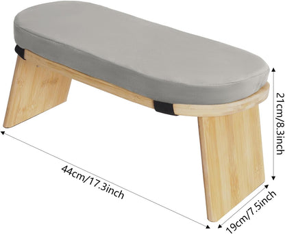 Meditation Bench, Bamboo Meditation Seat, Meditation Chair with Cushion, Folding Prayer Bench, Non-Slip & Lightweight