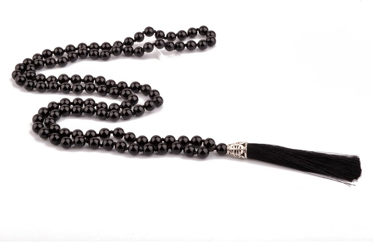 KIKILA Mala Beads 108 Natural Stone GemStones Japamala Yoga Meditation Hand Knotted Beaded Tassel Necklace for Women Men