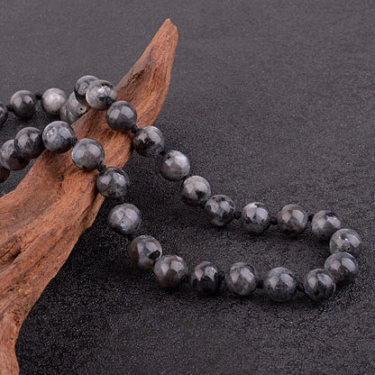 KIKILA Mala Beads 108 Natural Stone GemStones Japamala Yoga Meditation Hand Knotted Beaded Tassel Necklace for Women Men