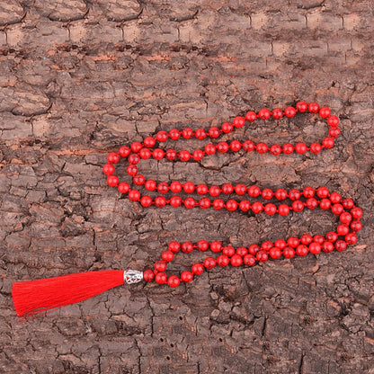 KIKILA Mala Beads 108 Natural Stone GemStones Japamala Yoga Meditation Hand Knotted Beaded Tassel Necklace for Women Men