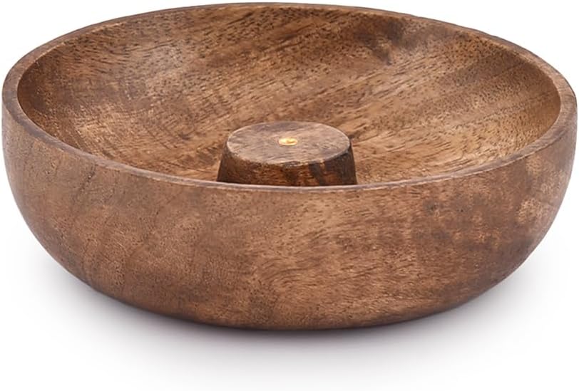 Incense Burner Stick Holder Bowl, Ash Catcher Bowl for Home Décor, Meditation, Yoga (5" x 5" x 1.5")