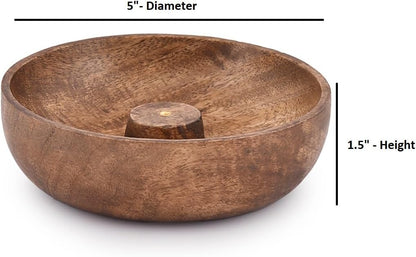 Incense Burner Stick Holder Bowl, Ash Catcher Bowl for Home Décor, Meditation, Yoga (5" x 5" x 1.5")