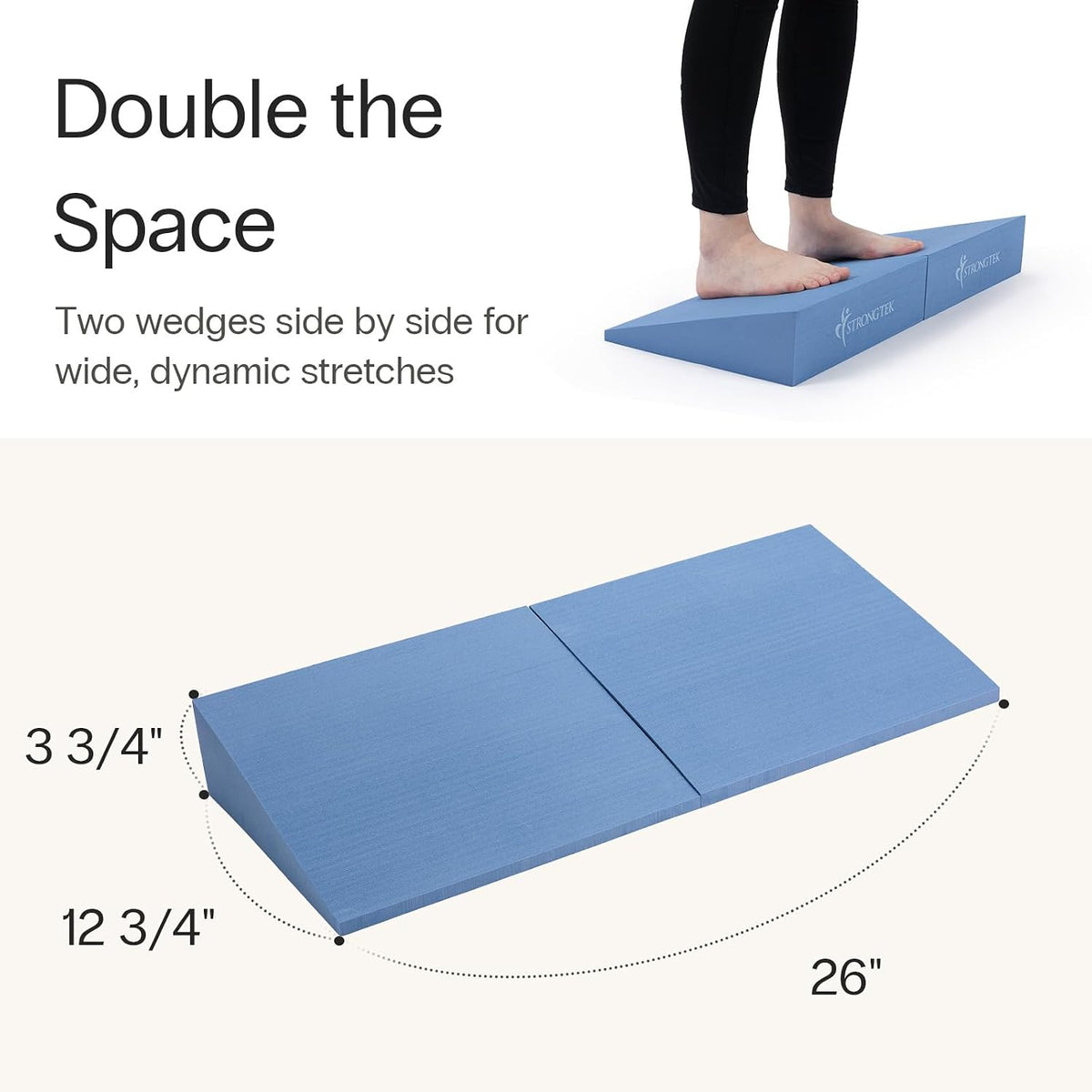 Yoga Wedge Blocks, XL Foam, 16.5°, 13 x 12.75 x 3.75 in, 2-Pack
