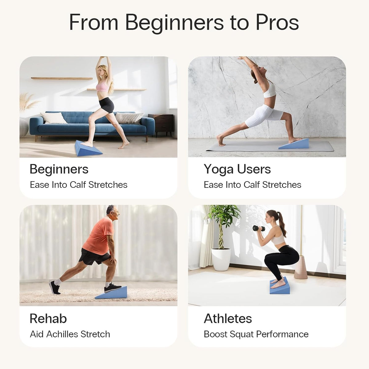 Yoga Wedge Blocks, XL Foam, 16.5°, 13 x 12.75 x 3.75 in, 2-Pack
