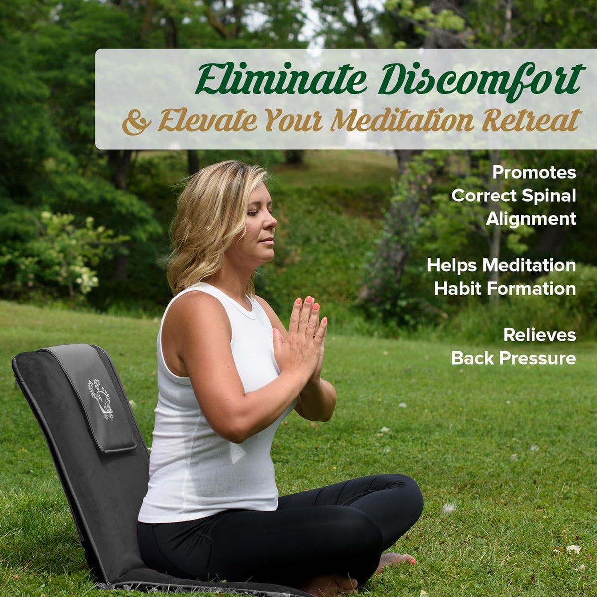 Adjustable Japanese Floor Chair with Back Support for Adults | Premium Meditation Chair for Seating, Yoga & Gaming -Folding Backjack Floor Chair with 6 Recline Positions, Thick Padding & Vegan Leather