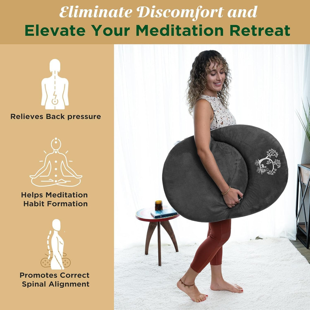 Adjustable Japanese Floor Chair with Back Support for Adults | Premium Meditation Chair for Seating, Yoga & Gaming -Folding Backjack Floor Chair with 6 Recline Positions, Thick Padding & Vegan Leather